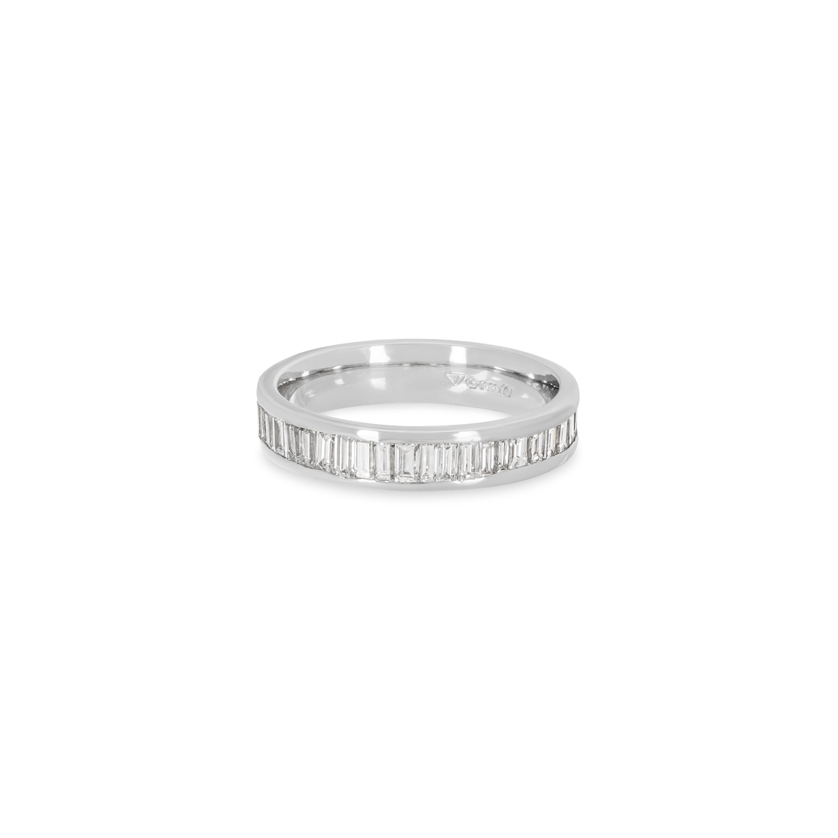 Platinum Baguette Cut Diamond Half Eternity Ring 1.12ct